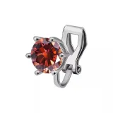 [Single] Серьги с зажимом "Закат" с красным цирконовым камнем