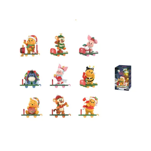 POP MART Коллаборация X Disney Winnie The Pooh DELIVERY Коллекция Фигурка Слепые Коробки Один Blind Коробка Целая Коробка 9 шт