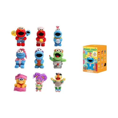 POP MART Коллаборация Edition Улица Сезам Персонажи Sesame Street Party Плюшевый Брелок Слепые Коробки Один Blind Коробка Целая Коробка 9 шт