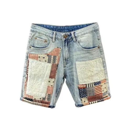GEOGRE ALEX Blue Men's Denim Shorts GEOGRE ALEX Синий Мужские Джинсовые Шорты