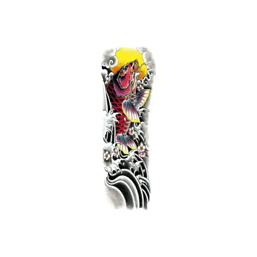 LIEJI Прыгающий Koi Отраженный в Солнце Многоцветная Наклейка с Татуировкой