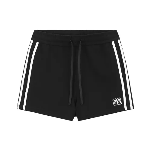 Безшовный крой, черные, женские, повседневные шорты