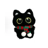 Красный зеленый шарф Маленький черный кот