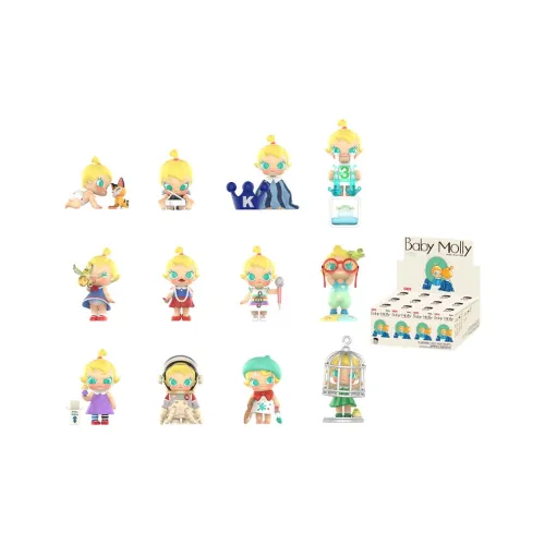 POP MART Baby Molly Collection When I Was Three Years Old Слепые коробки Один Mystery Коробка Целая коробка 12 шт