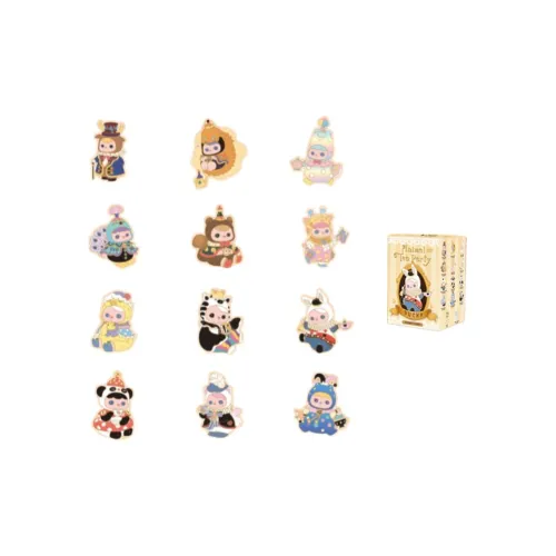 POP MART Коллаборация Pucky Animal Tea Party Коллекция Слепые коробки Один Mystery Коробка Целая коробка 12 шт