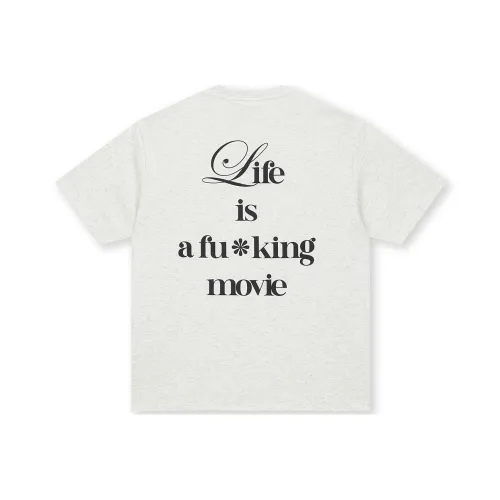 Безшовный крой Бело-серый вереск Унисекс T-рубашки