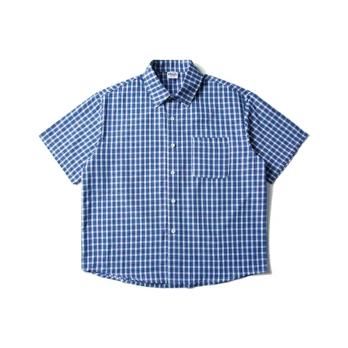 UNDOMAZE Летняя Короткая Рубашка с Короткими Рукавами Свободный крой Унисекс