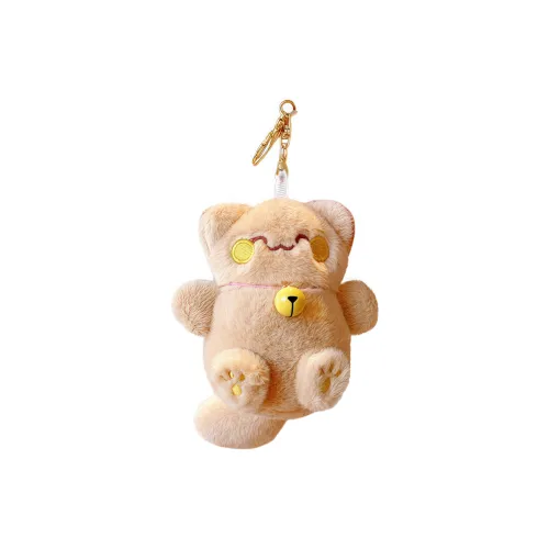 ZHENSHANGJIANERBAO Милый Счастливый Кот Улыбка Котенок с Колокольчиком Кукла Плюшевая Подвеска 12 см Рекомендуемая Высота