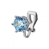 Серьги-клипсы "Ледяной Синий Циркон"