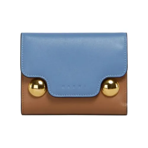 MARNI Trunkaroo Телячья кожа Кошелек Унисекс Коричневый Синий
