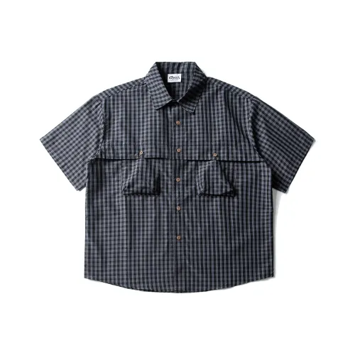 UNDOMAZE Летняя Короткая Рубашка с Короткими Рукавами Свободного Кроя Мужская