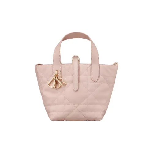 DIOR Toujours Телячья кожа Тоут Сумка Сумка для покупок Сумка на плечо Сумка Обычная Женская Румяный Розовый