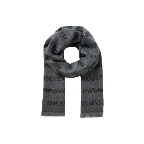 EMPORIO ARMANI Чистая шерсть Вязаные шарфы Мужской Светло-серый
