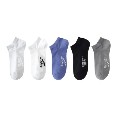 Reebok совместный бренд [5 пар] Белый+Серый+Фиолетовый+Темно-серый+Черный мужские носки без видимого конца