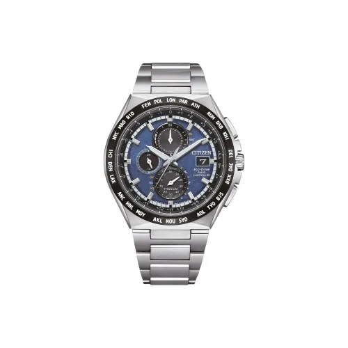 CITIZEN Световой Кварцевый Механизм Мужские Часы 43,5 мм Синий