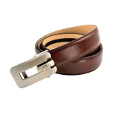 Матовая пряжка цвета оружейного металла, коричневый ремешок [с регулировкой]