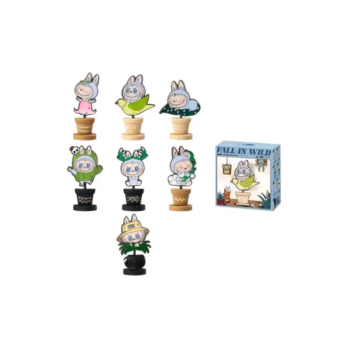 POP MART THE MONSTERS Spring Wild AT Home Collection Badge Mystery Box Blind Box Single Mystery Box Full Box 6 Pack