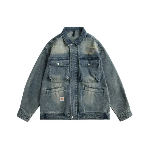 HYLHYL Промытый синий Унисекс Джинсовые куртки