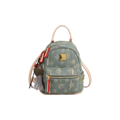 BLAKE FLEETO Denim Backpack Women's Denim Blue BLAKE FLEETO Деним Рюкзак Женские Джинсовый Синий