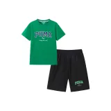 Зелёный топ, чёрный низ