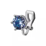 Серьги-клипсы с цирконом фиолетового цвета