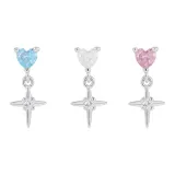 Серьги-звезды из эмали, 3 упаковки (синий + розовый + белый)