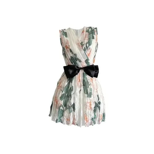 SNZX Стиль принцессы Цветочное Платье Женские Платья без рукавов