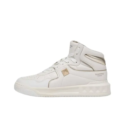 Valentino One Stud High Топ Стильные Скейтбординги Мужской Белый
