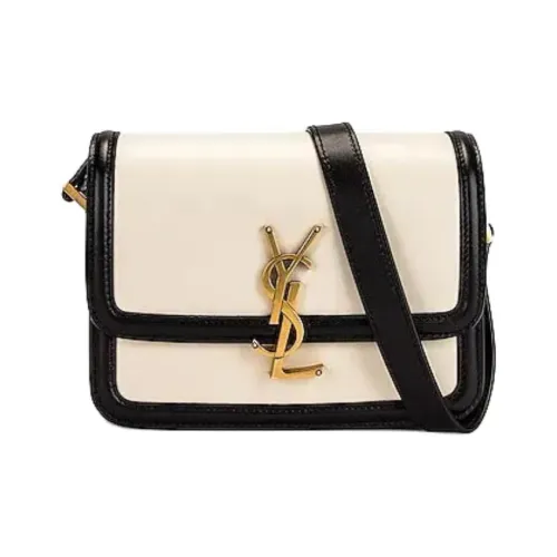 SAINT LAURENT Solferino Кожа Tofu Сумка через плечо Сумка на плечо Маленькая Женская Черная и Белая