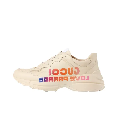 GUCCI Rhyton Low Top Fashion массивные кроссовки Мужской Айвори Белый
