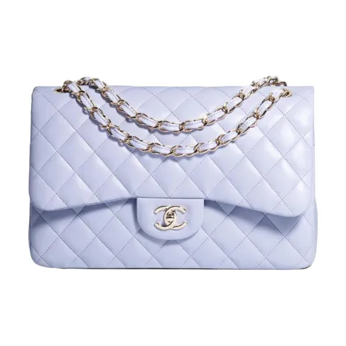 CHANEL Classic Flap CF Sheepskin Сумка через плечо Большая Женская Светло-фиолетовая