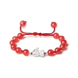 Кварц клубничный-розовый, браслет с бусинами Glutenous Guardian