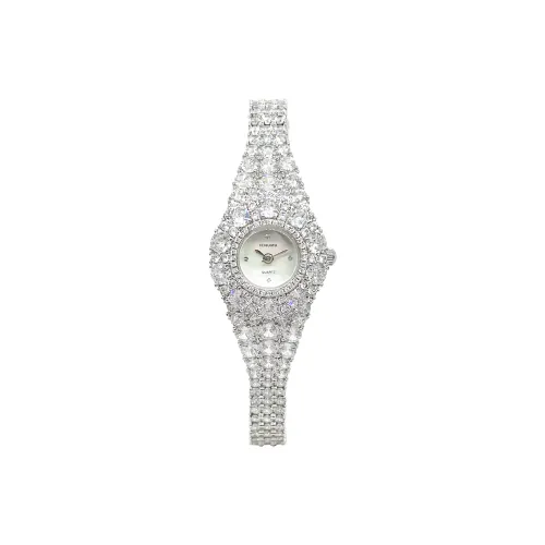 ICHUMU Кварцевый механизм сплав ремешок женские часы серебристый циферблат