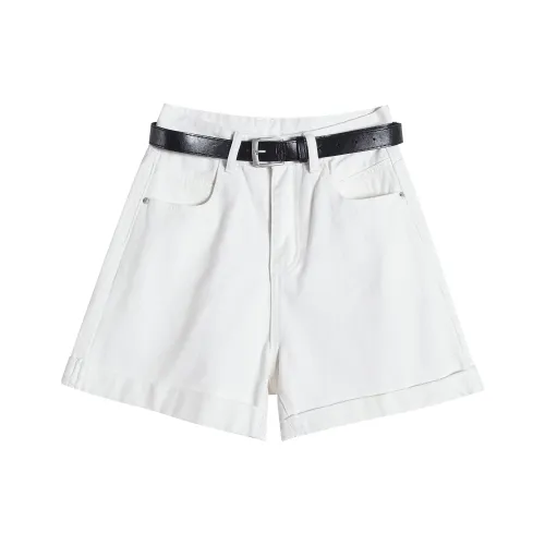 Розовые экрю женские джинсовые шорты