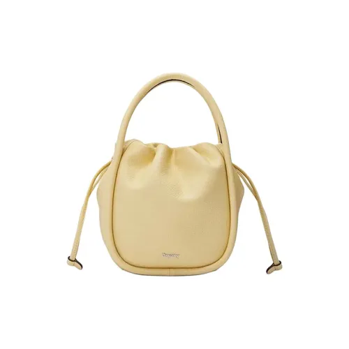 ORYANY Сумка из натуральной кожи ведрообразной формы женская кремовая