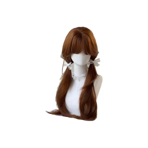 Gentle Welcome Апельсин High End Оранжево-коричневый Длинный Straight Парики Для Женщин Универсальная Лолита Полная Перука Шапка