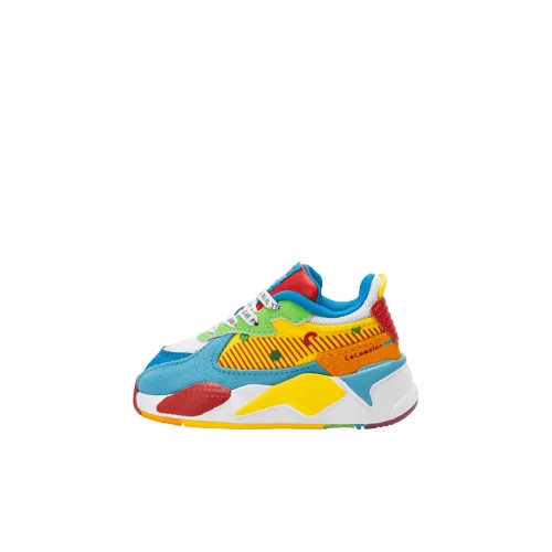 Cocomelon X PUMA RS X Abrasion Resistant Низкий Топ Обувь для малышей Белый синий зеленый Infant And Toddler