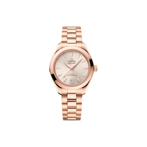OMEGA Автоматический Механический Movement Женские AQUA TERRA 150 метров Часы 30MM Шампанское