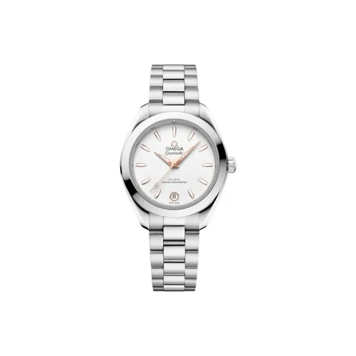 OMEGA AQUA TERRA 150 метров Автоматический Механический Механизм Женские Часы Зонт 30 мм Белый Циферблат Нержавеющая Сталь Корпус