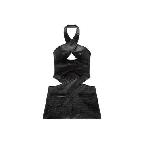 COURREGES Черное женское платье без рукавов