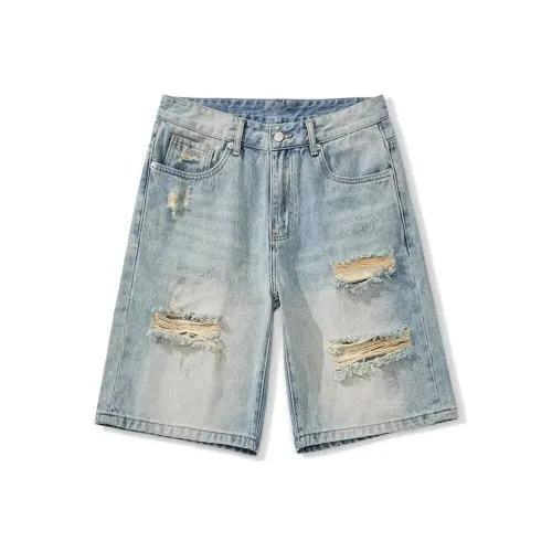 GEOGRE ALEX Blue Men's Denim Shorts GEOGRE ALEX Синий Мужские Джинсовые Шорты