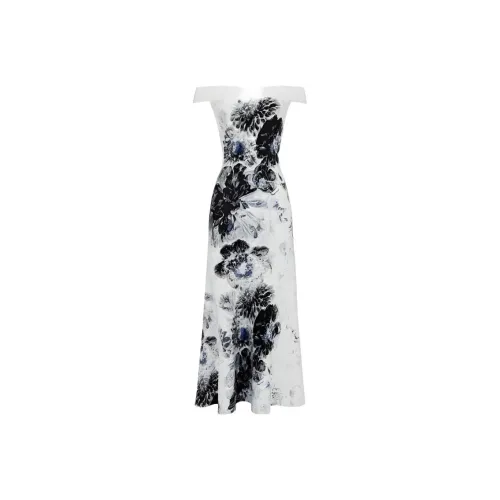 Alexander McQueen Белое Женское Короткое Платье с Рукавами