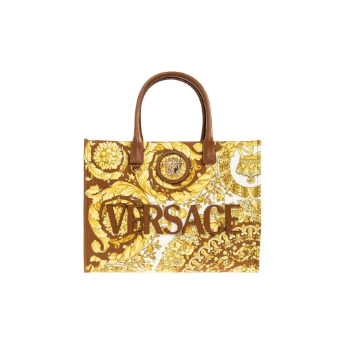 VERSACE Кожа Тоут Сумка Сумка для покупок Сумка Женская Желтая