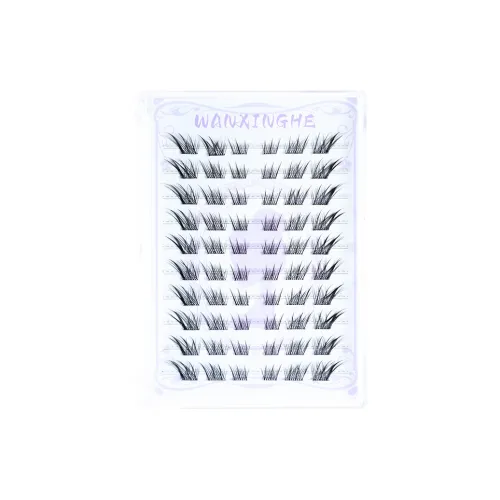WANXINGHE No Glue No Removal Required Корейская Лиса Стиль Искусственные Надувные Ресницы Сегментированные Один Кластер Десять Рядов 60 Кластеров