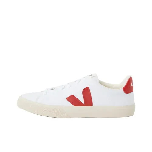 VEJA Campo Устойчивые к истиранию Низкие Кроссовки для скейтбординга Унисекс Белый Красный