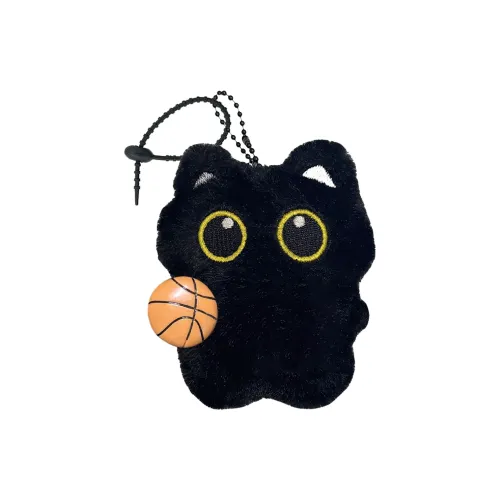 FULUOKANG Исцеление Баскетбол Игрушка Милый и Очаровательный Черный Кот Угольный Шар Кукла Плюшевая Подвеска 10 см Высота