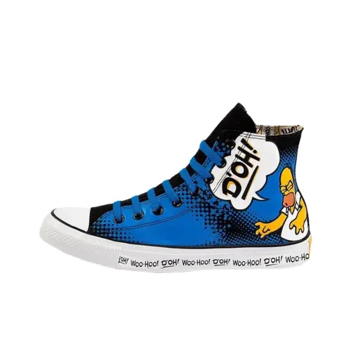 The Simpsons x Converse Chuck Taylor All Star Устойчивые к истиранию высокие кроссовки для скейтбординга Мужские Синие