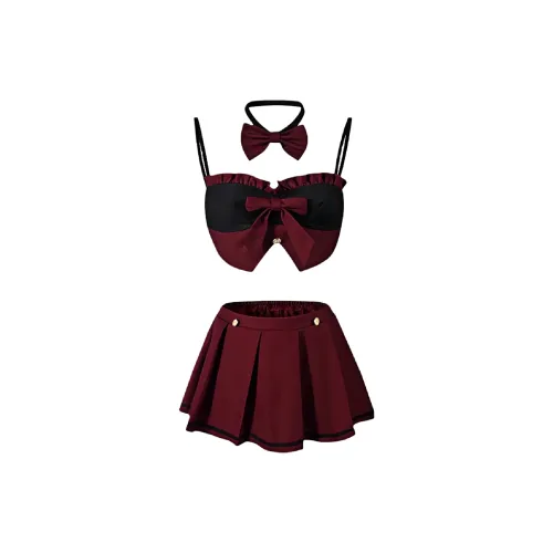 P·KEY Бургундский Женские Пижамные Комплекты