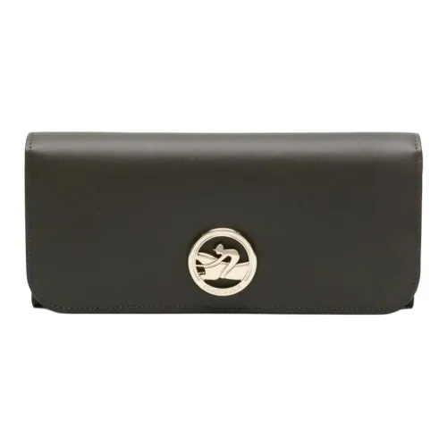 LONGCHAMP Коробка TROT Телячья кожа Клатч Кошелек Женские Хаки зеленый