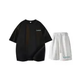 Комплект одежды (Черный топ + Белые и серые штаны)